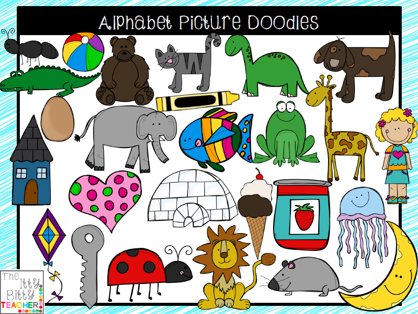 http://www.teacherspayteachers.com/Product/Clipart-Alphabet-Picture-Doodles-104-Images-1616796