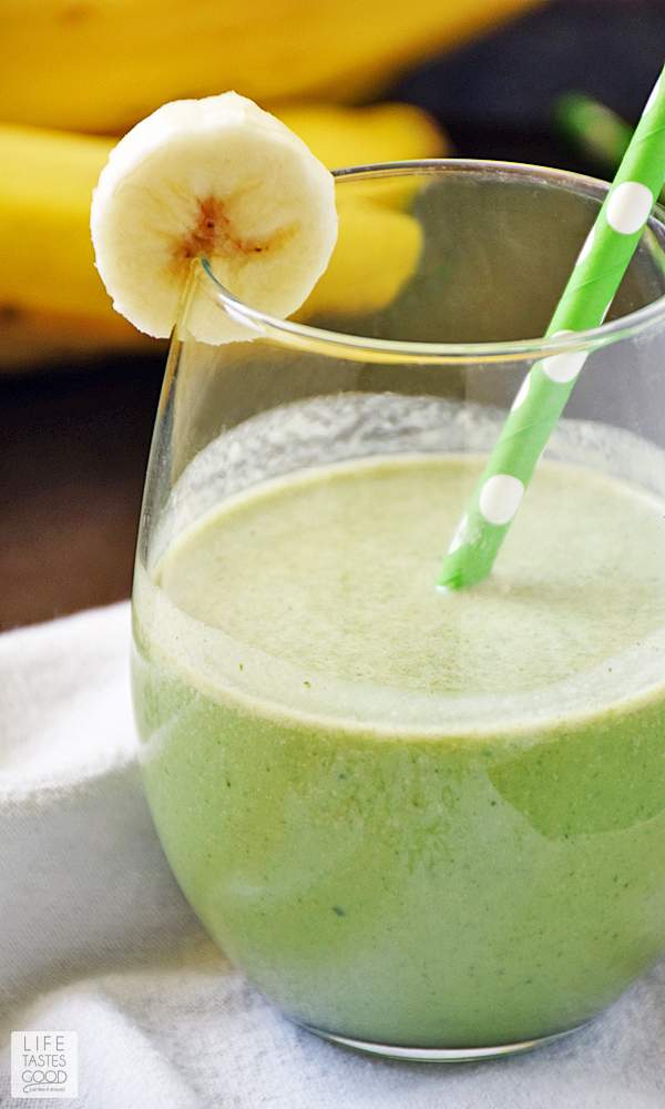Green Smoothie with Peanut Butter and Banana Life Tastes Good