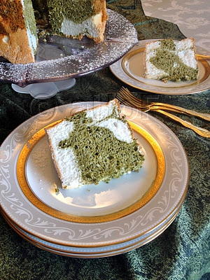 Gluten Free, Angel Food, Cake, Pistachio, Green Tea