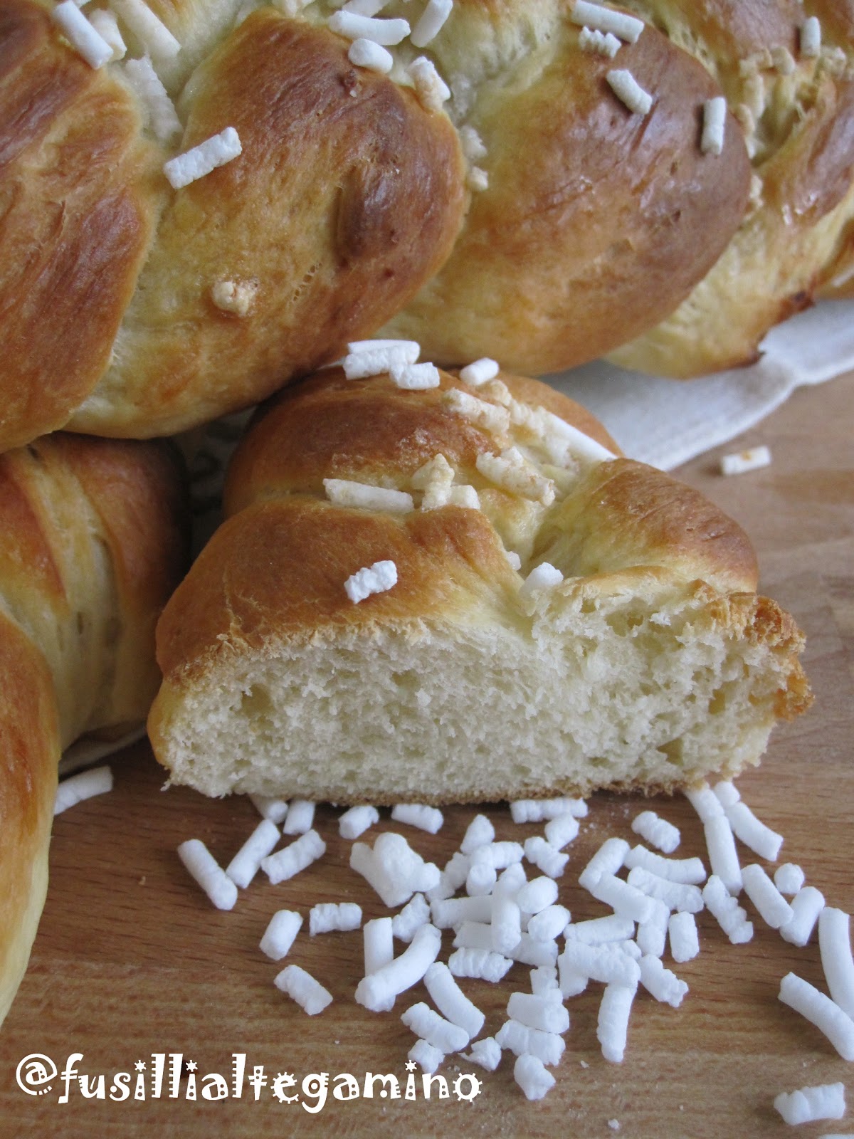 fusillialtegamino Treccia Brioche, Impasto senza Uova