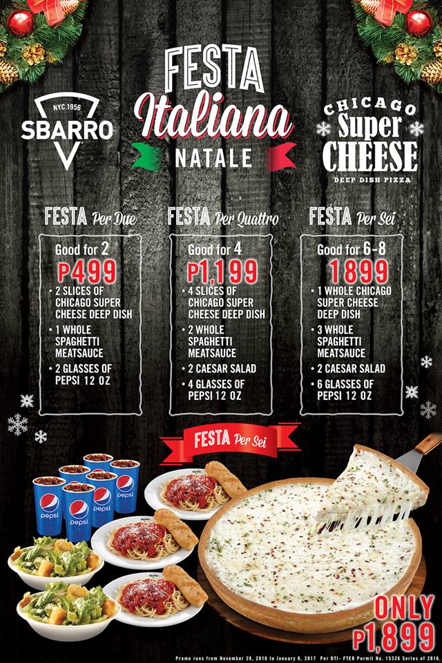 lafanggero White Christmas Indulgence with Sbarro’s Chicago Super