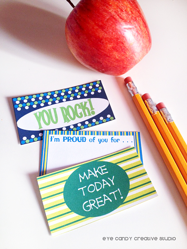 back to school, lunchbox notes, pencils, apple, you rock, i'm proud of you