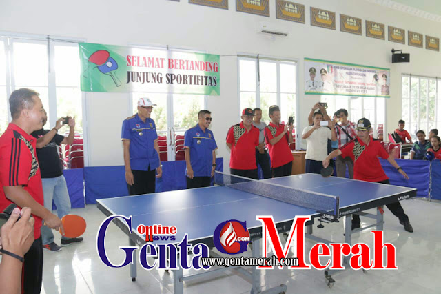 Hari Bhakti Adhyaksa , Kejari Pringsewu Gelar Lomba Tenis Meja
