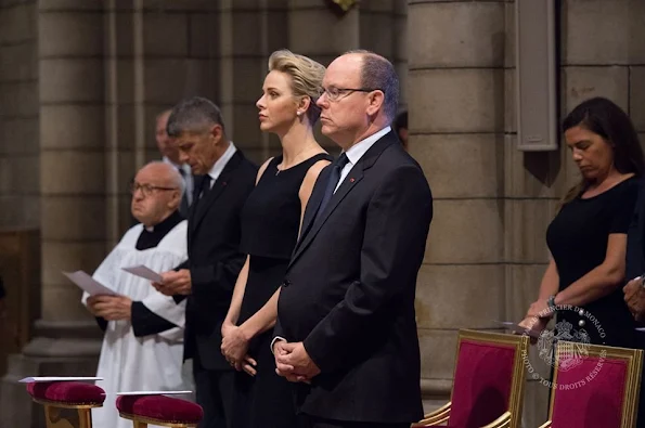 Prince Albert II and Princess Charlene of Monaco attended a mass for the terrorist attack victims in the city of Nice on the evening of the French National Day