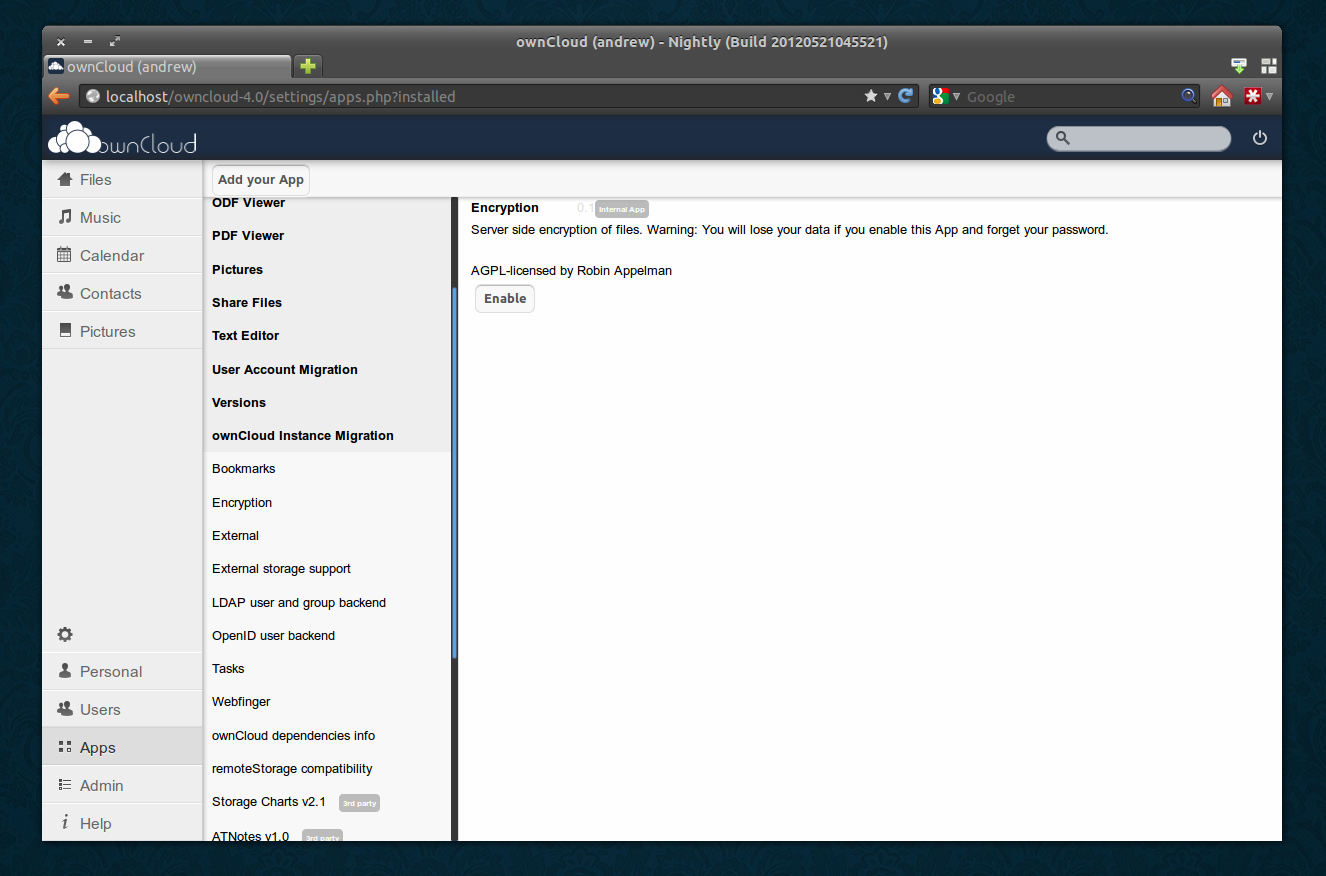 ownCloud Released With File Encryption And Versioning, More ~ Web Upd8: Ubuntu / Linux blog
