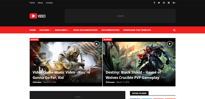 Video Free Blogger Template