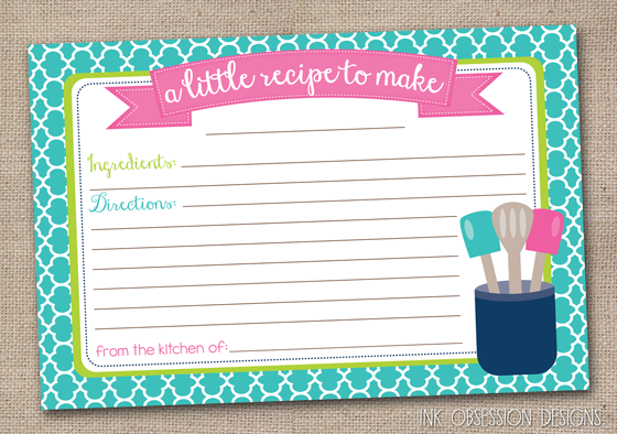 Ink Obsession Designs: New Printable Recipe Card Designs