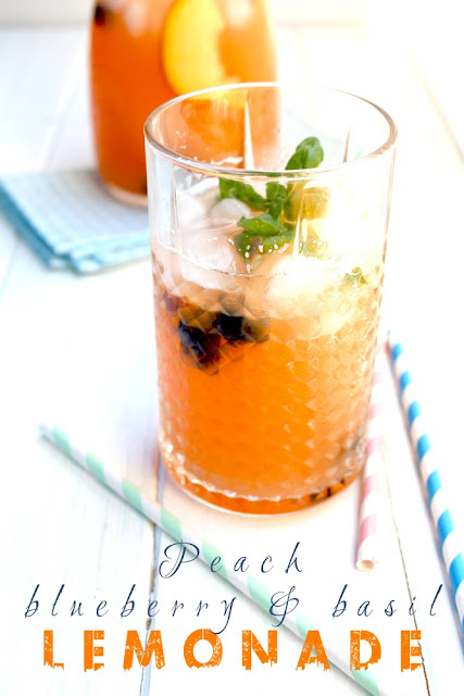 peach, blueberry & basil lemonade