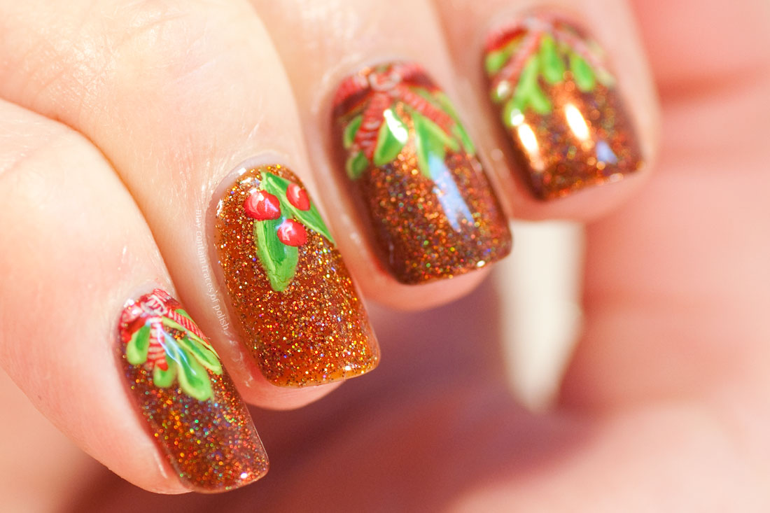 Mistletoe Nail Art Christmas Design Manicure