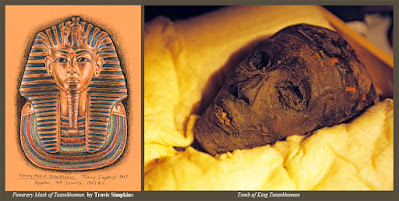 Ancient Egyptian Funerary Mask of King Tutankhamun. 1323 BC. by Travis Simpkins
