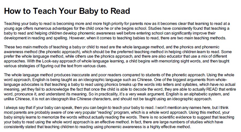   How to teach your baby to read