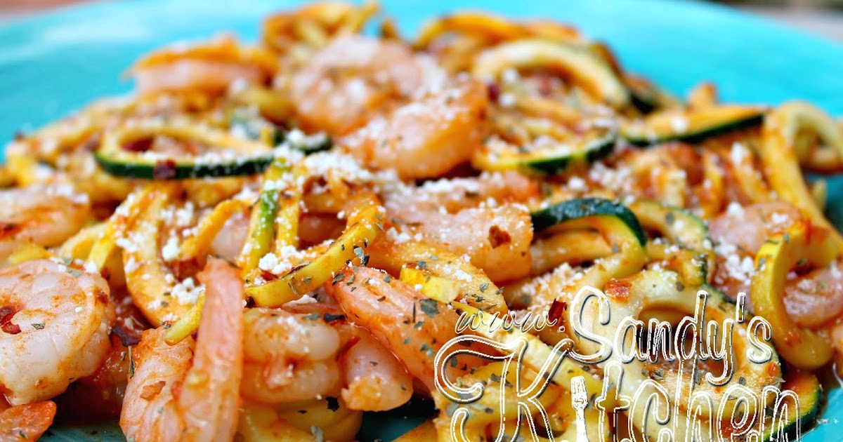 Shrimp Marinara Zoodles Sandy's Kitchen