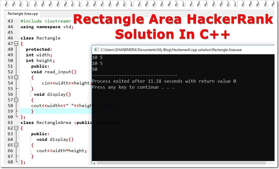 Rectangle Area HackerRank Solution Output