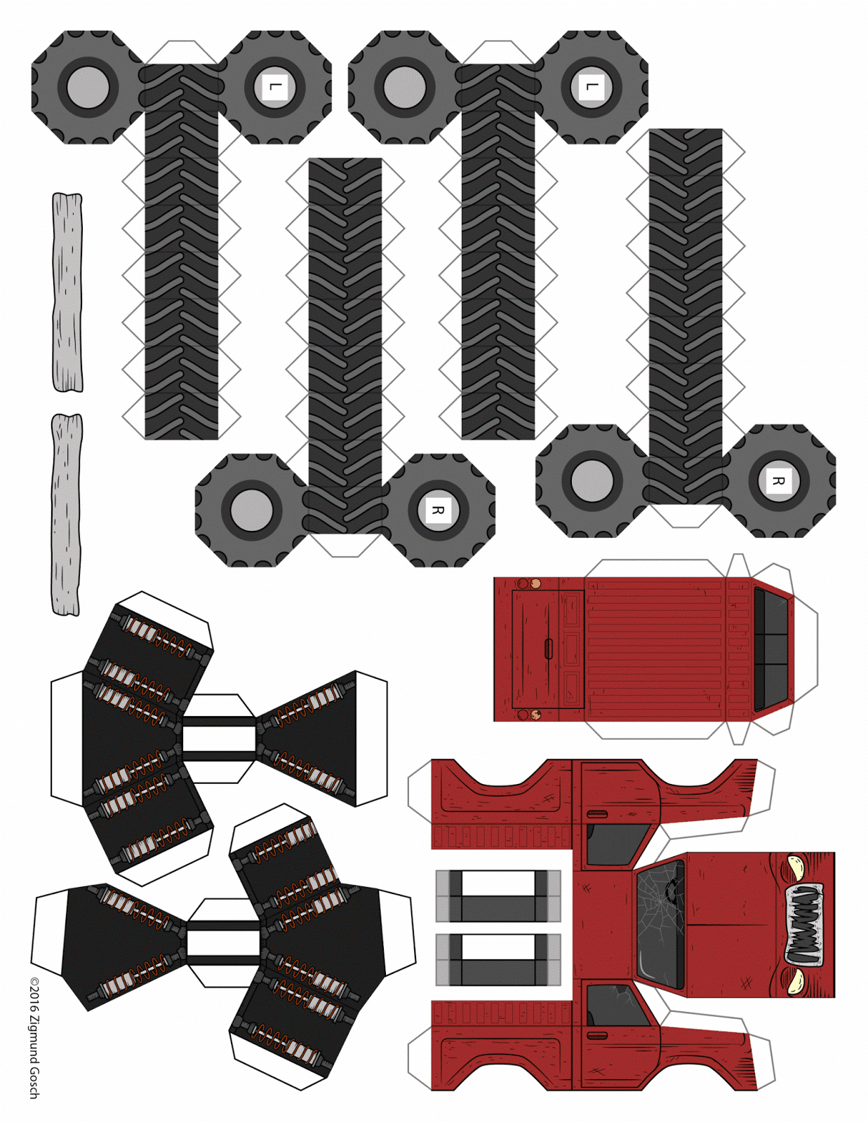 SP Papel Modelismo PaperCraft Monster Truck SP Papel Modelismo PaperCraft Monster Truck