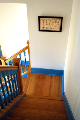 Colonial blue stairway