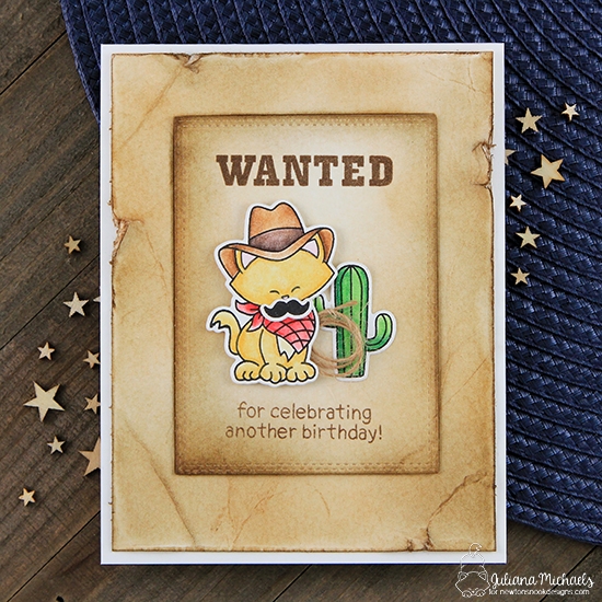 Wanted poster Card by Juliana Michaels | Newton Rides West Stamp set by Newton's Nook Designs #newtonsnook #handmade