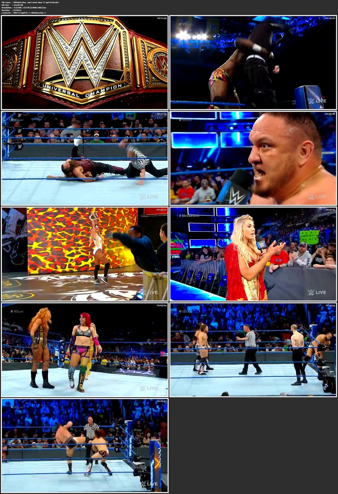 WWE Smackdown Live 17th April 2018 HDTV 480p 300MB Download WWE Smackdown Live 17th April 2018 HDTV 480p 300MB Download