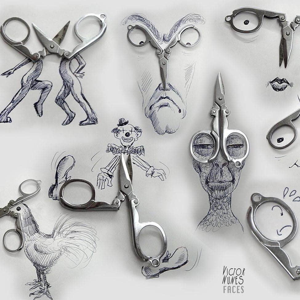 01-Foldable-Scissors-Victor-Nunes-Drawing-Everything-out-of-Anything-www-designstack-co