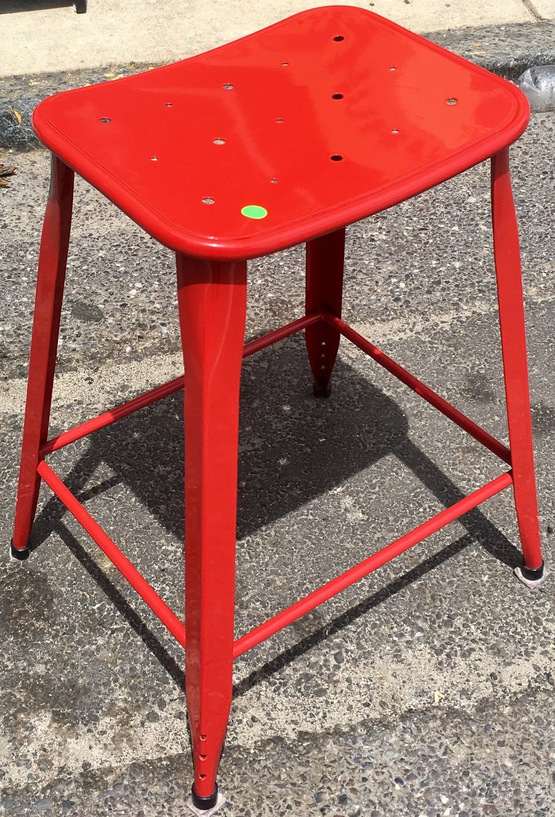 Uhuru Furniture & Collectibles Pair of Red Stools 35 SOLD