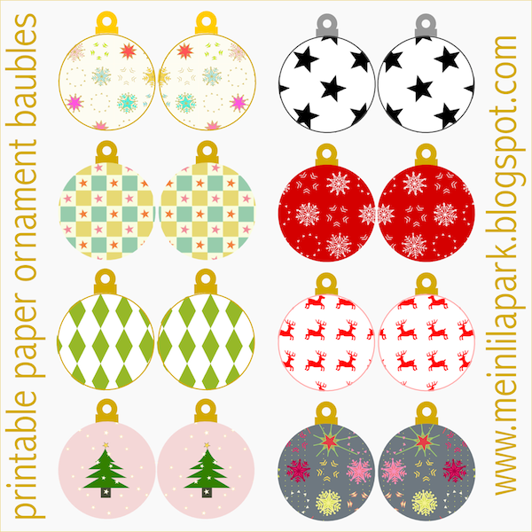 Free Printable Christmas Ornaments Baubles Ausdruckbarer 