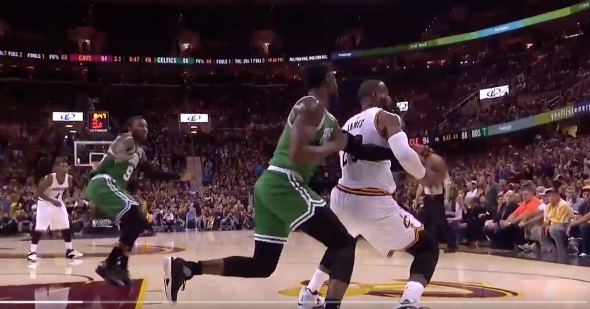 Did LeBron carry the ball on a crucial possession in Game Four?