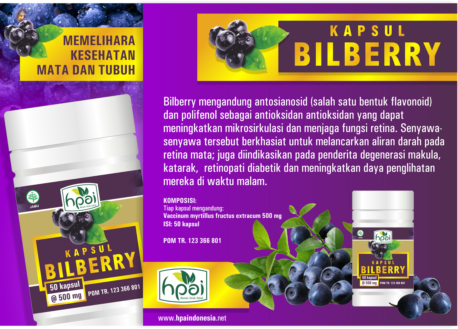 KAPSUL BILBERRY HPAI GRIYA HERBAL GASSA
