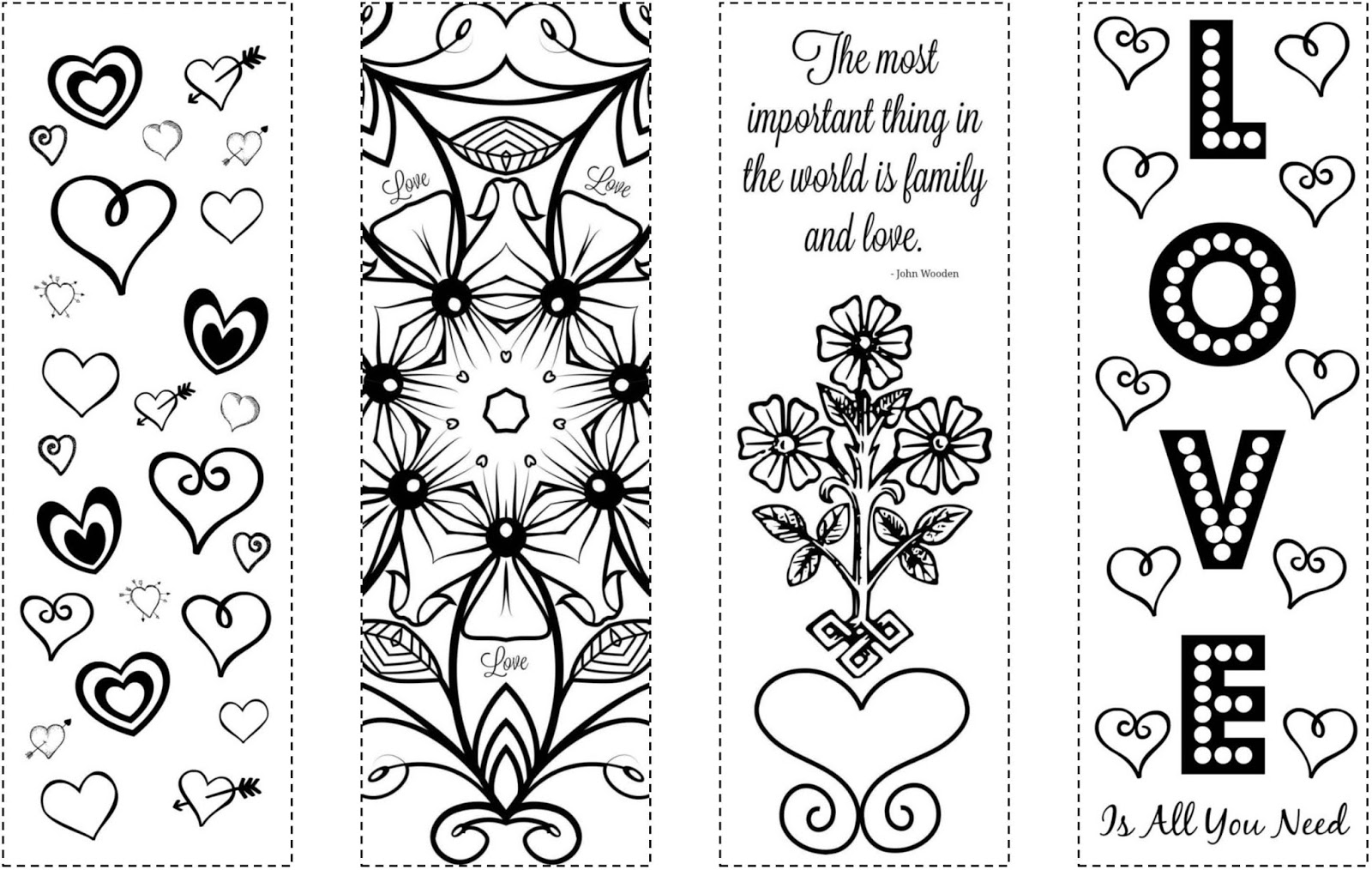 CJO Photo Printable Bookmarks Valentine s Day Coloring Bookmarks
