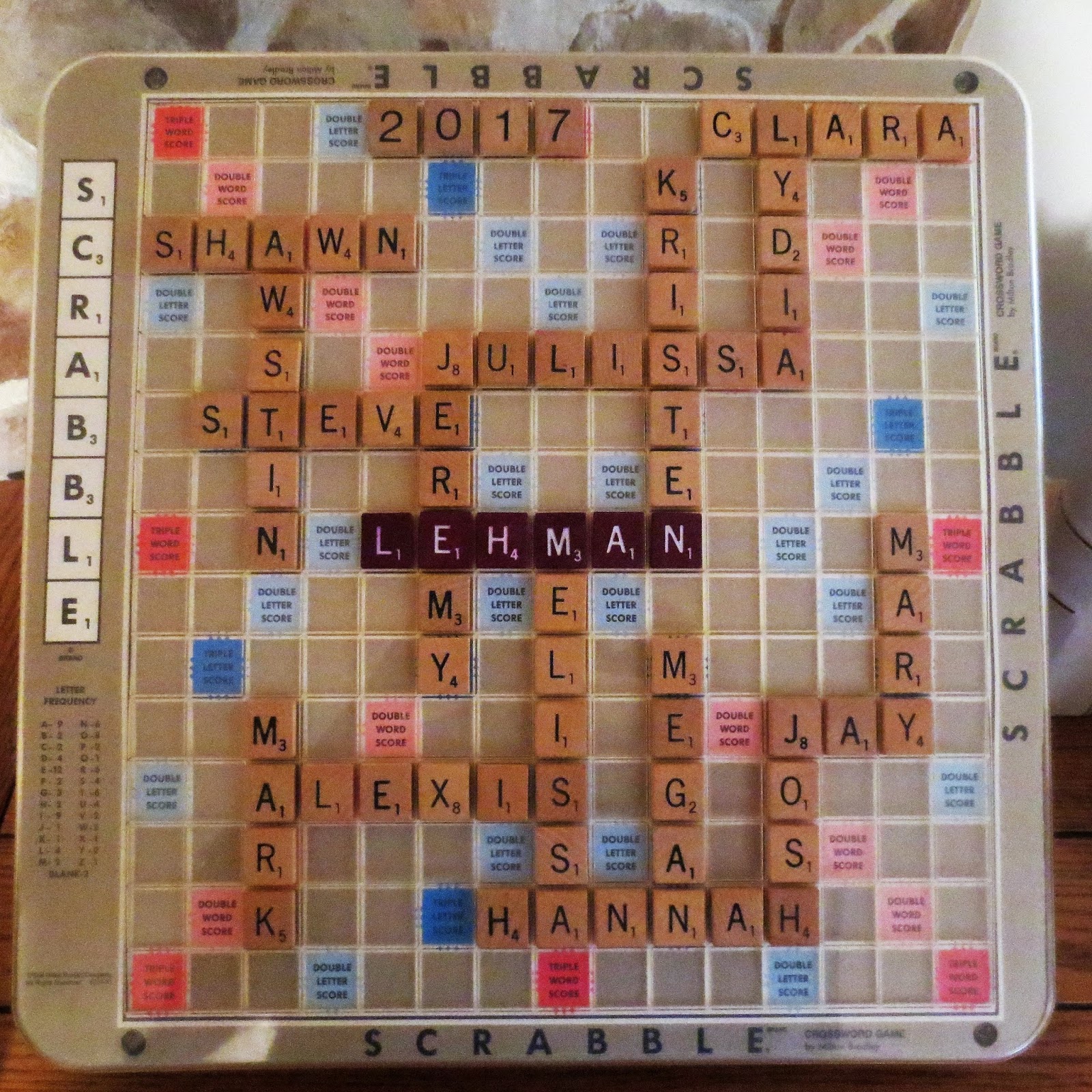 Mary's Blog Corner My Scrabble Board (Plus a Few Other Grandkid Pictures)