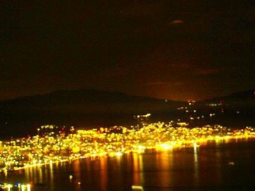 Mount tumpa at night At night see the lights