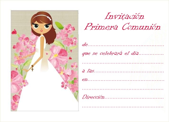 Plantillas Para Invitacion De Primera Comunion Gratis Imagui