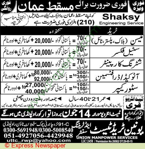 All Job Share Mason Steel Fixer Store Keeper Jobs In Saudi Arabia