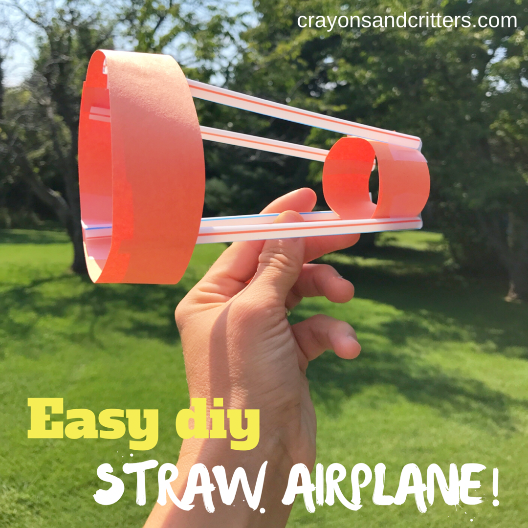 Crayons and Critters DIY Straw Airplane!