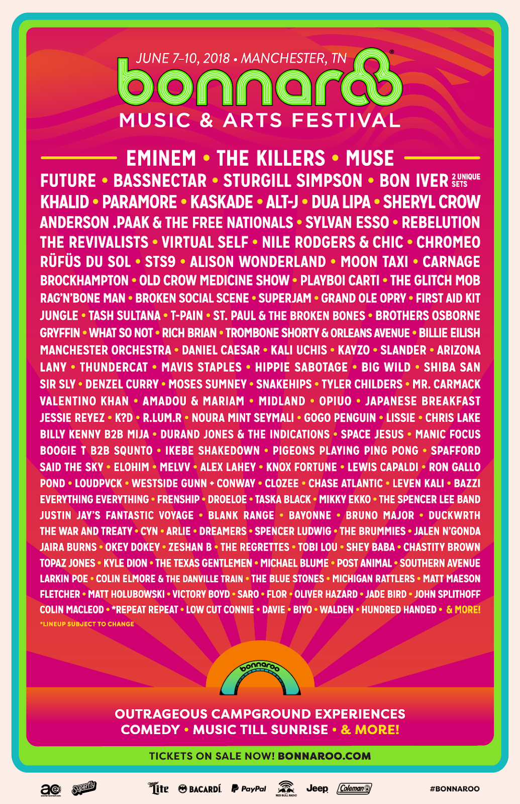 Bonnaroo Music And Arts Festival 2020 Dates Schedule Images June 11 2020 To June 13 2020 365 Festivals Everyday Is A Festival