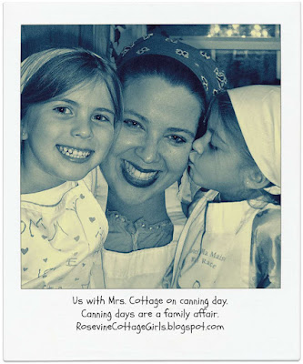 Canning Food | the Rosevine Cottage Girls | Photo of a mother and twin daughters