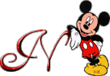 Alfabeto de Mickey Mouse recostado N.