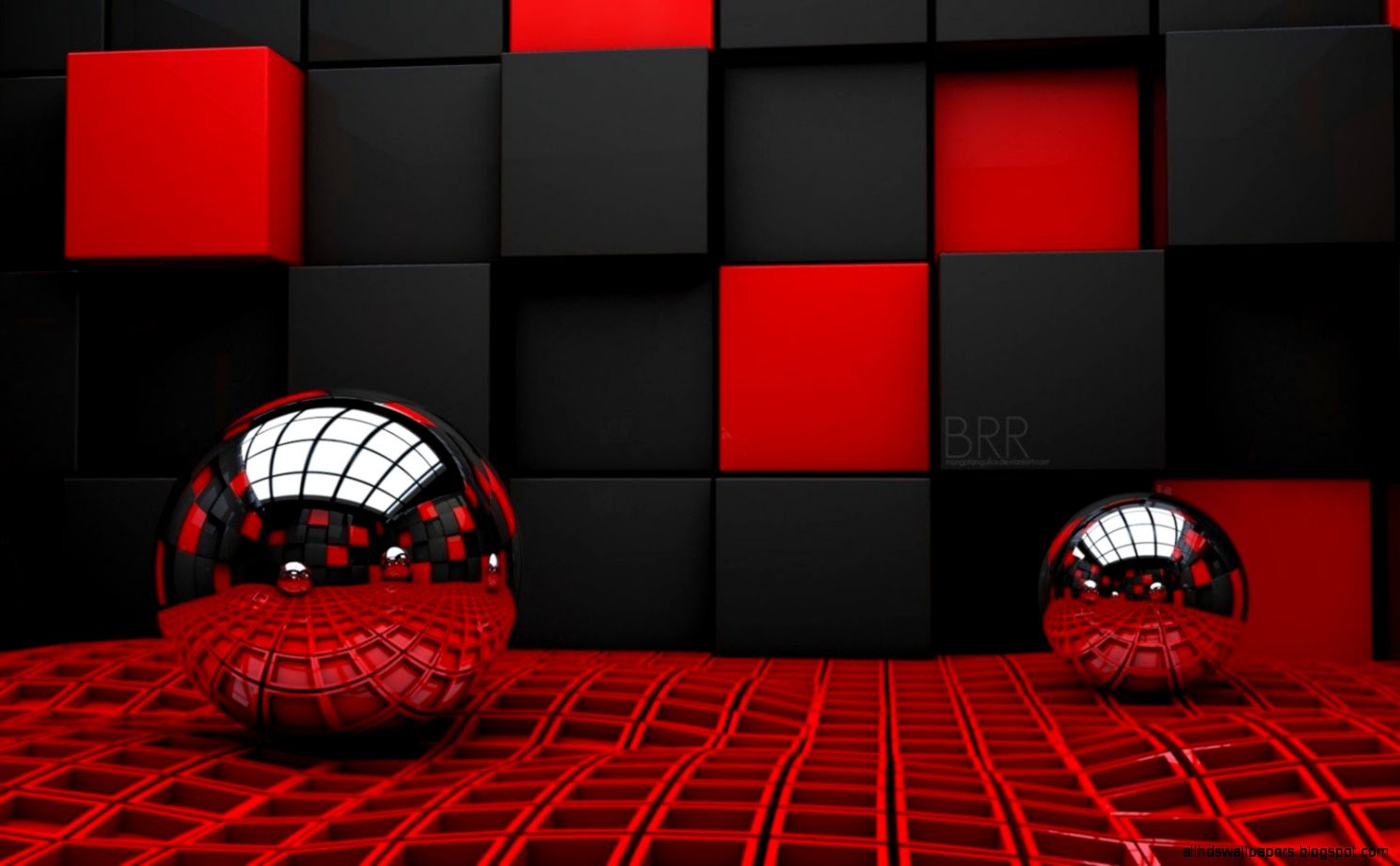 Cool 3D Background Desktop Red