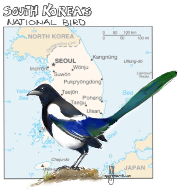 South Korea’s national bird Painting by Ulf Artmagenta