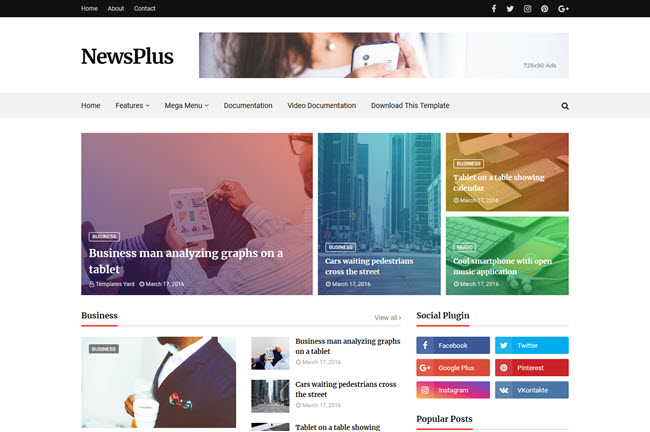 Newsplus - Responsive Magazine Blogger Template