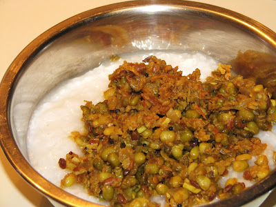 Renjitha's Cuisine: Rice Porridge with Moong Dal Bhaji (Kerala Style)