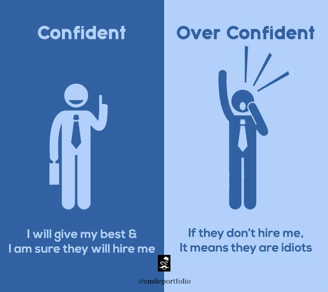 confident people versus overconfident people, be the best