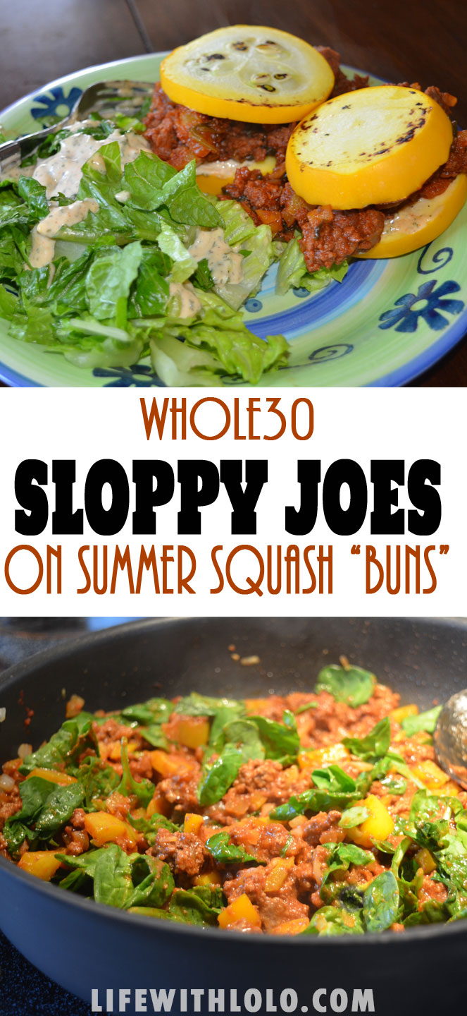 Whole30 Sloppy Joes on Summer Squash "Buns"