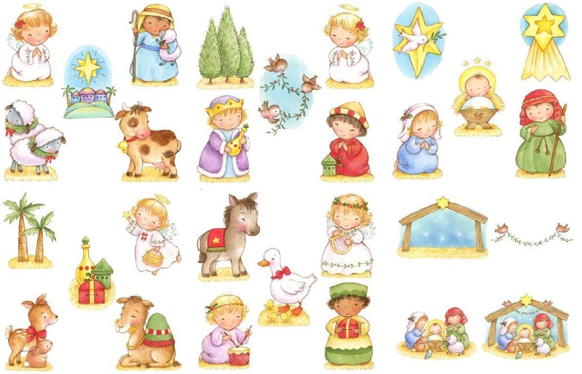 Material educativo para maestros: Nacimiento armable a color