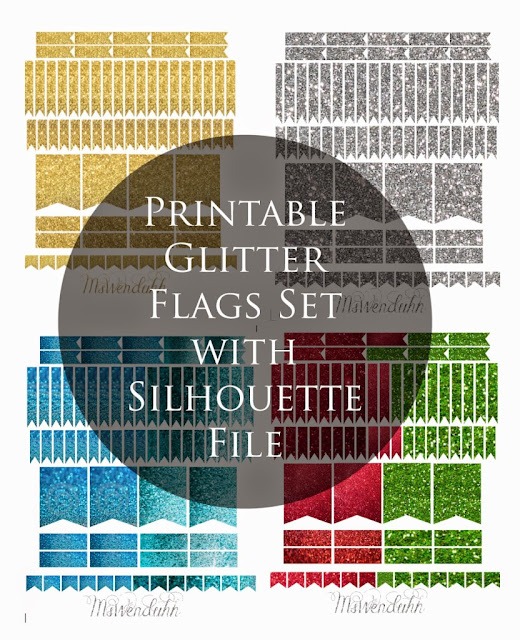 glittery planner printable flags