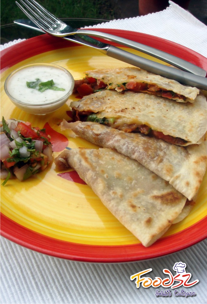 Foodsz Red Bean Quesadillas with Ranch Dip and Fresh Tomato Salsa