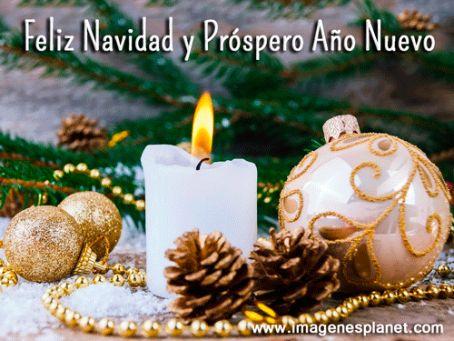 Tiernas frases para nochebuena con imágenes Feliz navidad y prospero año nuevo con velas y adornos navideños