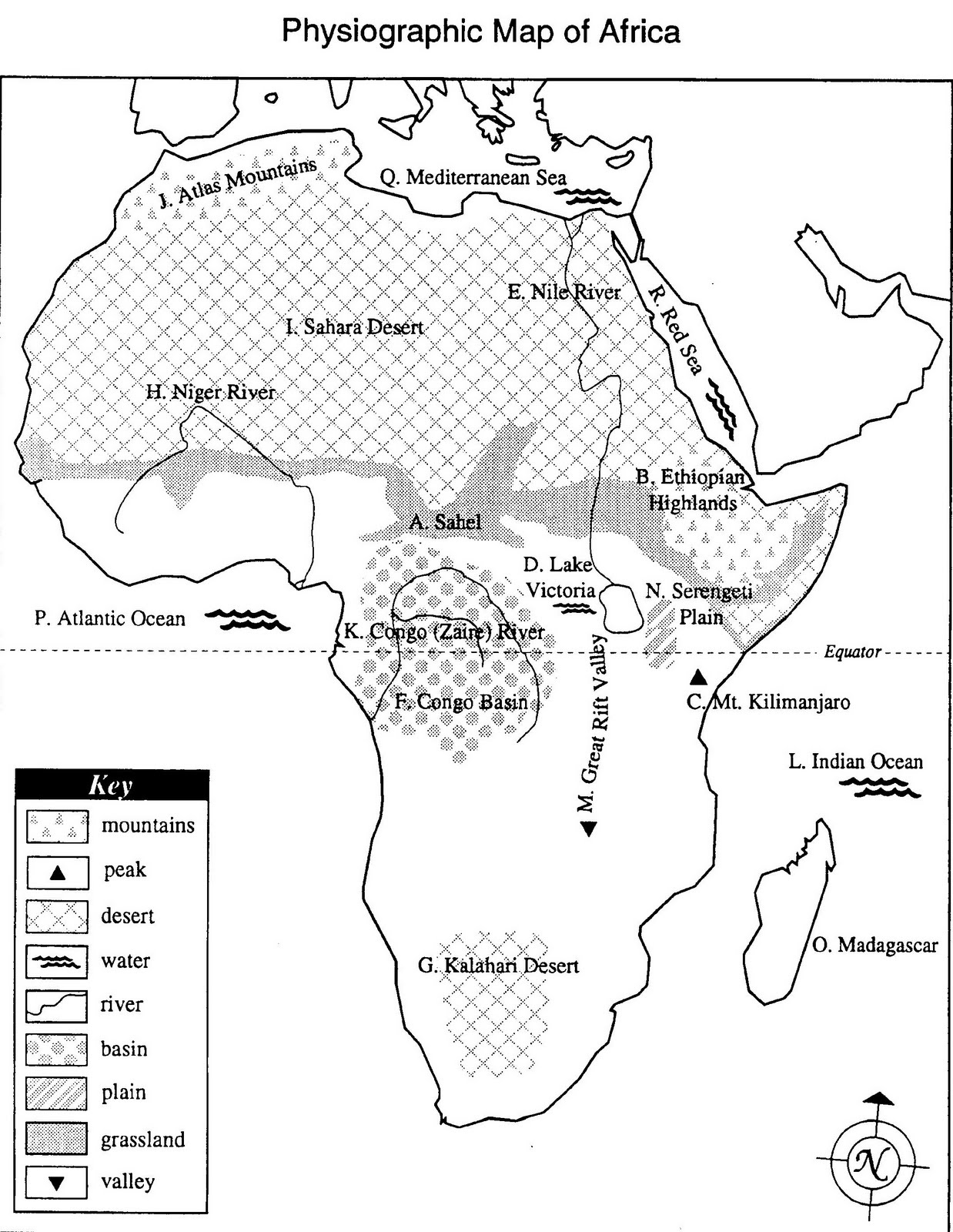 Physical Features Of Africa Worksheet Answers