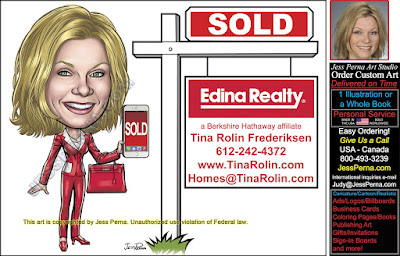 Edina Realty Sold Sign Agent Caricature Ad