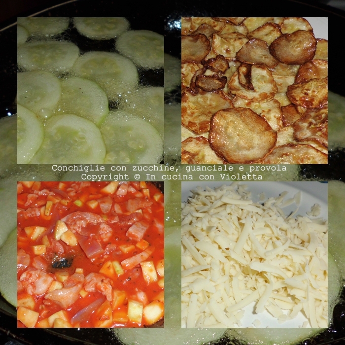 Conchiglie con zucchine, guanciale e provola Copyright © In cucina con Violetta