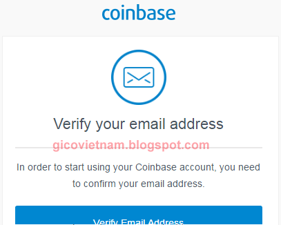 Xác nhận Email coinbase