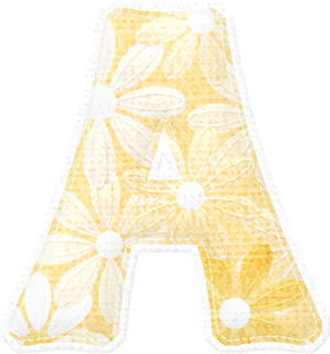 Abecedario Amarillo con texturas. Yellow Alphabet with Textures.